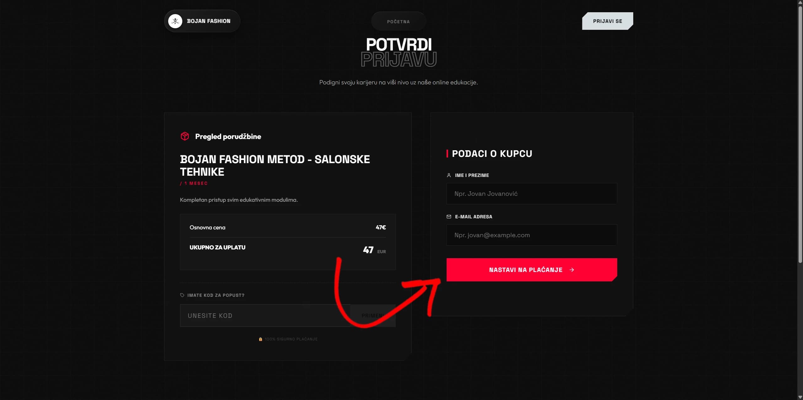 Checkout i Prodaja
